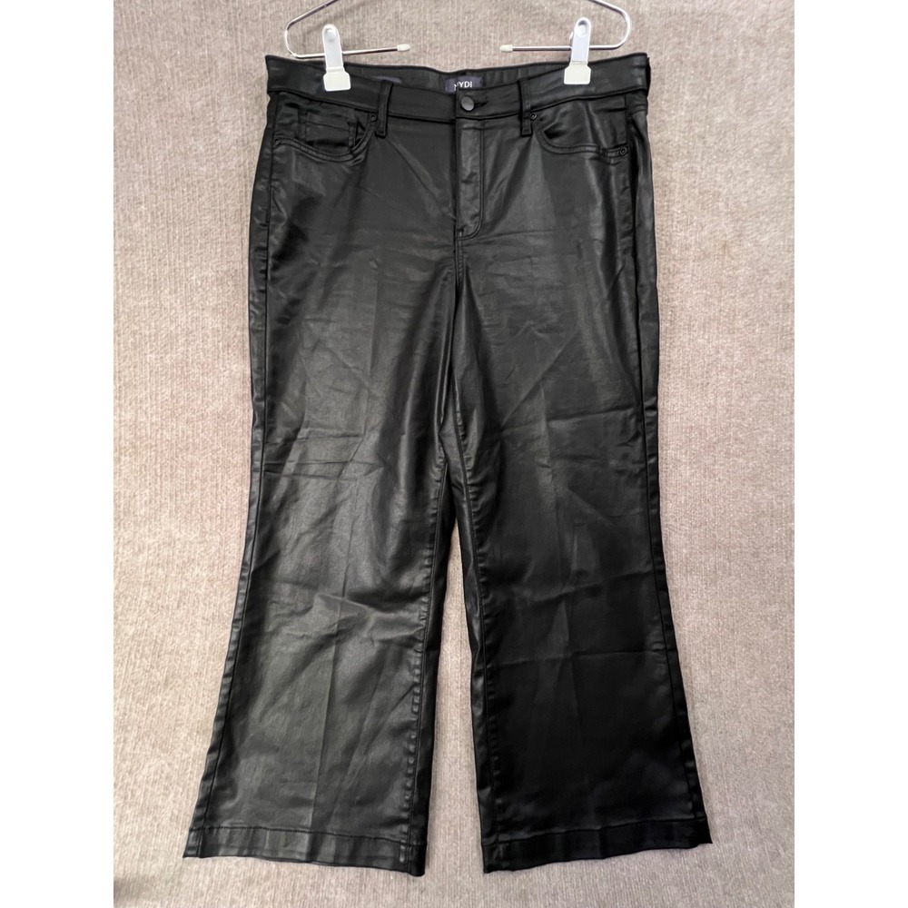 NYDJ Teresa Wide Leg Faux Leather‎ Pants Size 14 Lift Tuck Technology High Rise